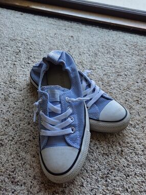 Casual Light Blue Mesh Low-Top Sneakers for Women